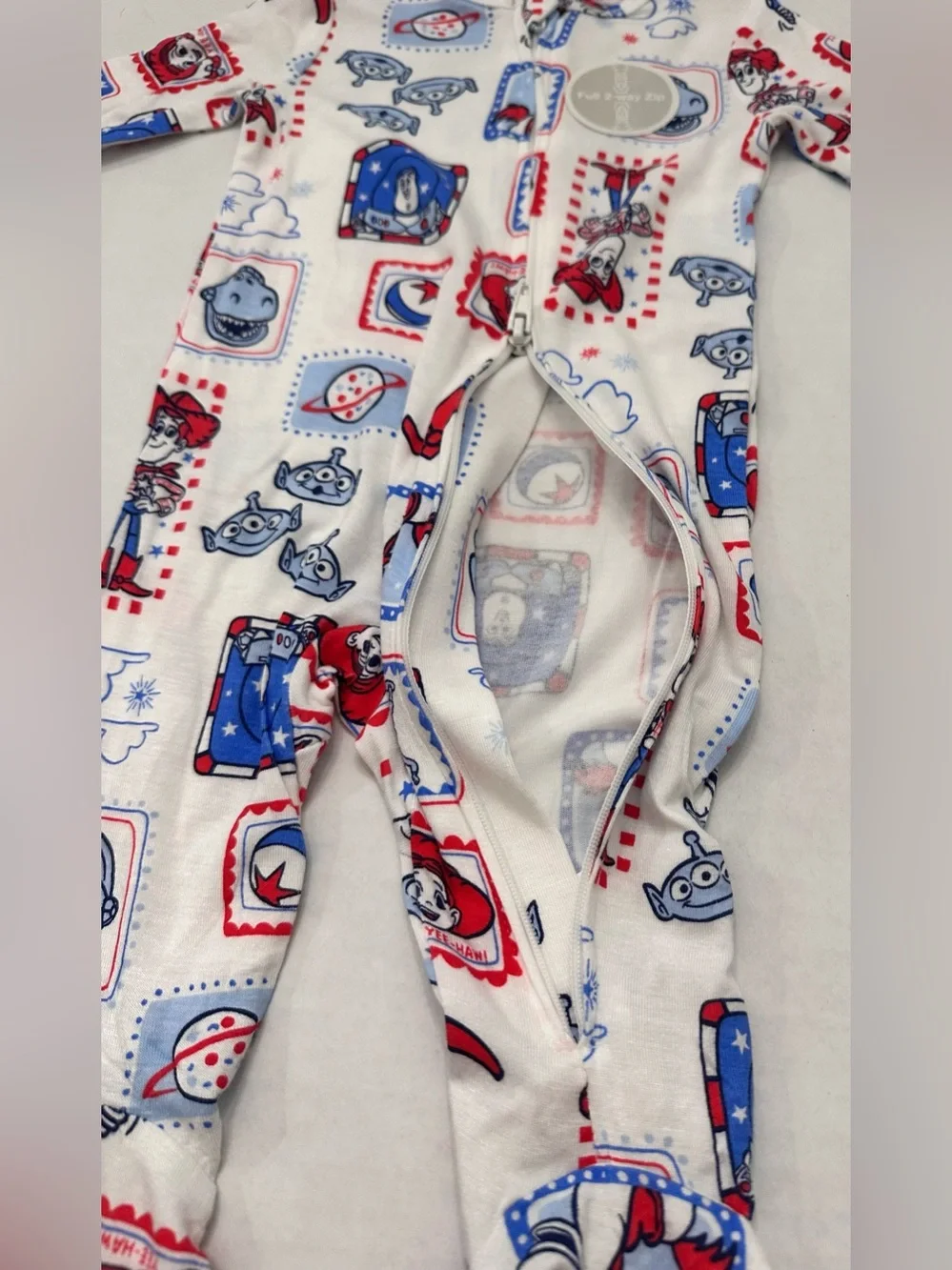 Toy Story Baby Boys Cozy and Comfortable Americana 1 Piece Footed Sleep and Play